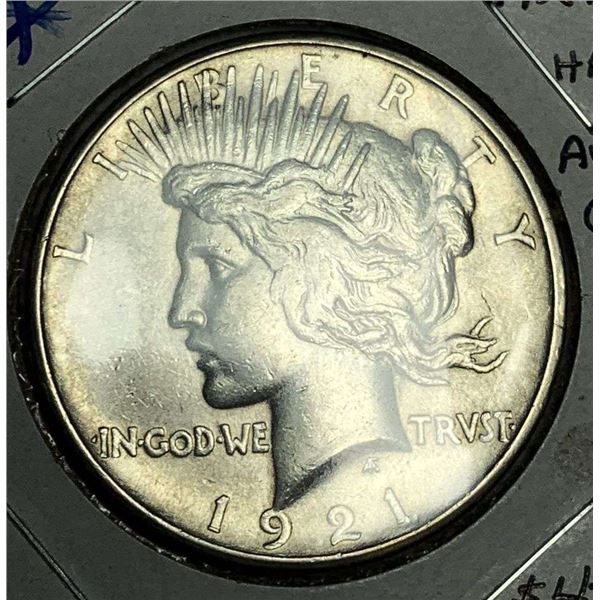 1921 Peace Silver Dollar High Relief AU55