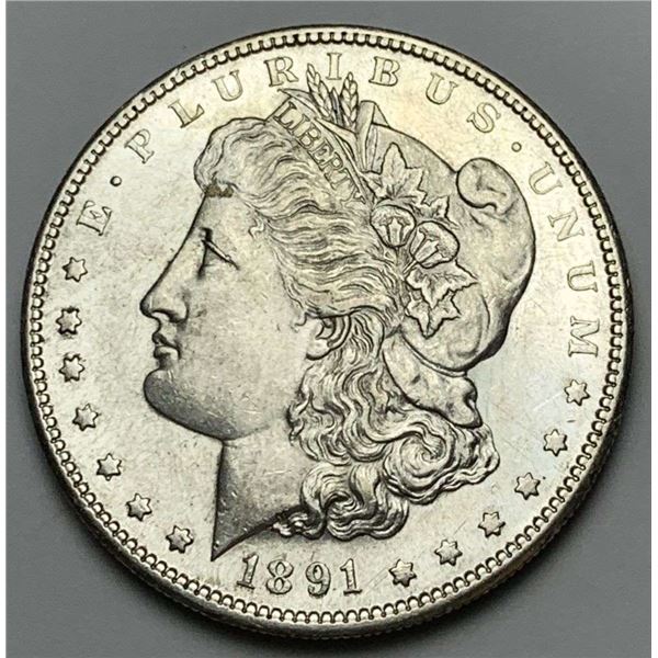 1891-S Morgan Silver Dollar MS62