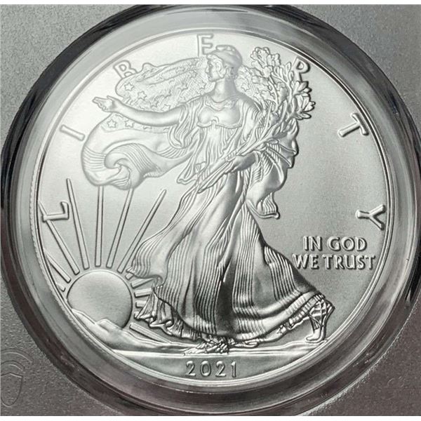 2021 American Silver Eagle PCGS MS70 First Day Of Issue
