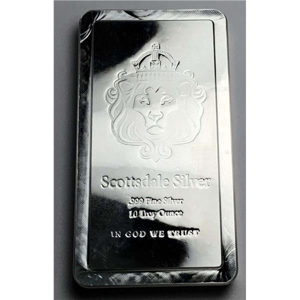 Scottsdale Mint 10 ozt .999 Silver Bar