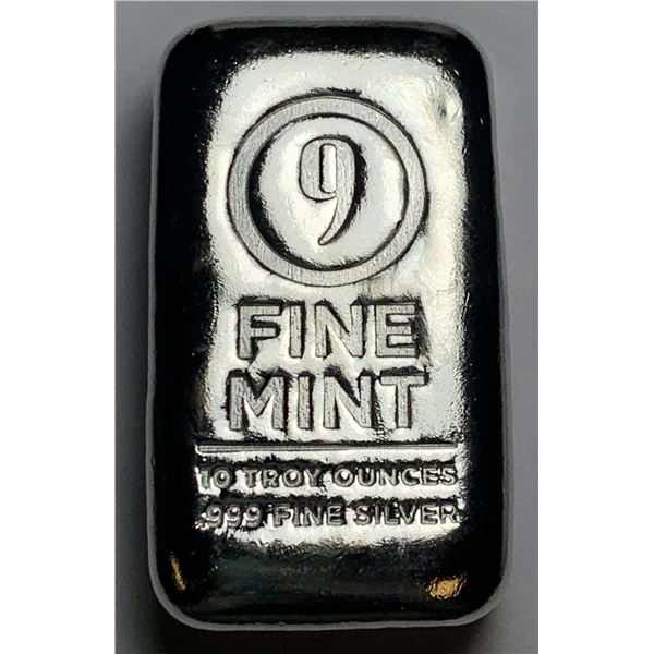 "9" Fine Mint 10 ozt .999 Silver Bar