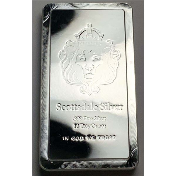 Scottsdale Mint 10 ozt .999 Silver Bar