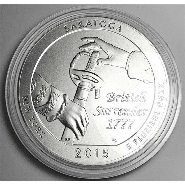 2015-P ATB New York "Saratoga" 5 ozt .999 Silver