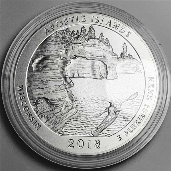 2018-P ATB Wisconsin "Apostle Islands" 5 ozt .999 Silver