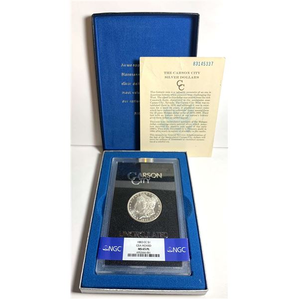 1883-CC Morgan Silver Dollar NGC MS65 PL GSA