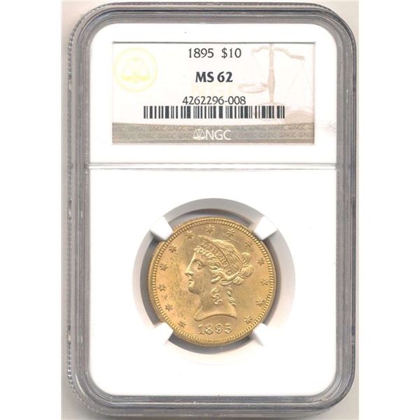 1895 Gold $10 Liberty Head NGC MS62
