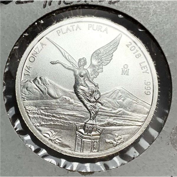 Rare 2018 Mexican Libertad 1/4 ozt .999 Silver
