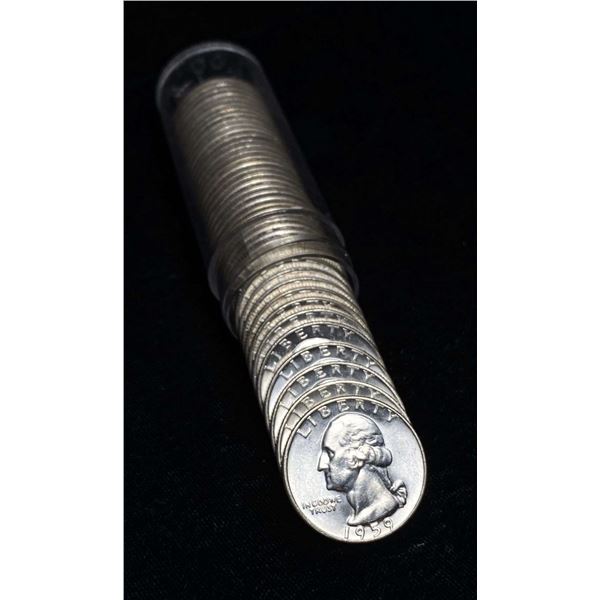 Roll (40-coins) 1959-D Washington 90% Silver Quarters BU