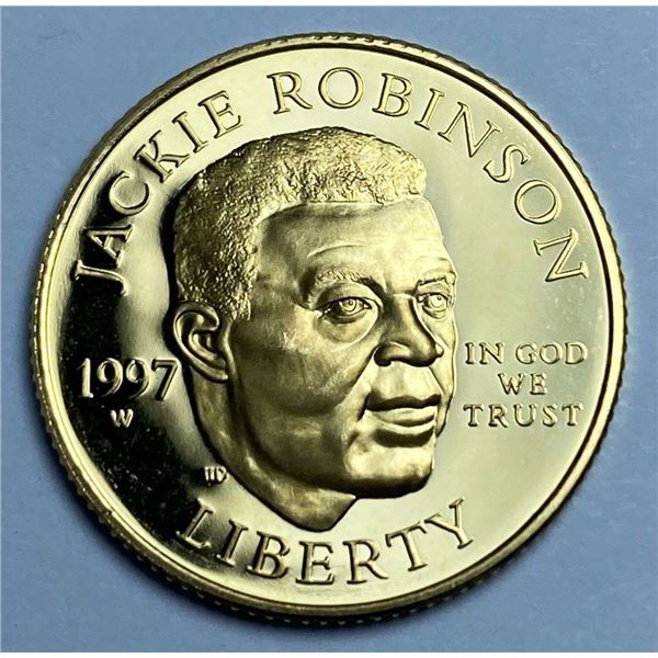 1997-W U.S. Jackie Robinson Gold $5 Proof Commemorative