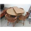 Image 2 : 41" Round Veneer  Table With Leaf- 5 Chairs- Fair Condition