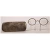 Image 1 : Sterling Silver Eyeglass Case/Gold Rim Glasses [177933]