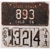 Image 1 : Colorado Early and Special License Plates Pair [177893]