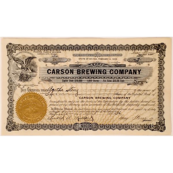 Carson Brewing Stock, 1926 [177049]