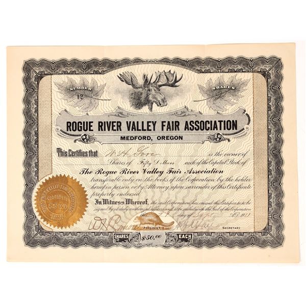 Rogue River Valley Fair Assoc. Stock 1911 [173390]