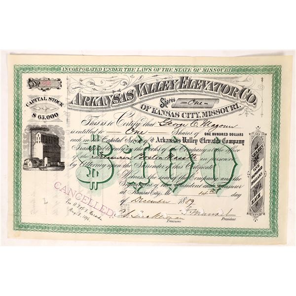 Elevator - Arkansas Valley Elevator Co Stock [176732]