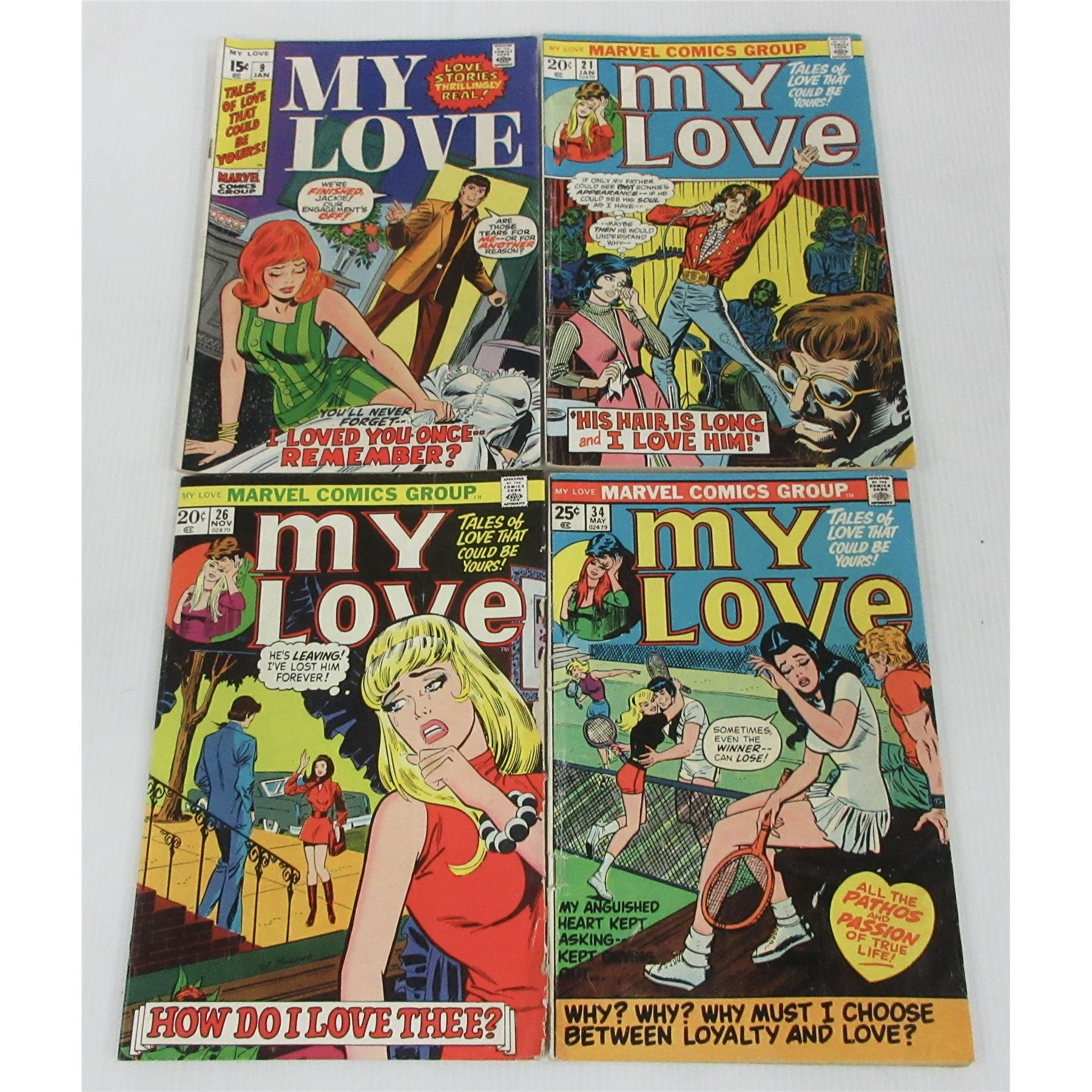 Marvel Comics My Love Romance Comic Lot of 4