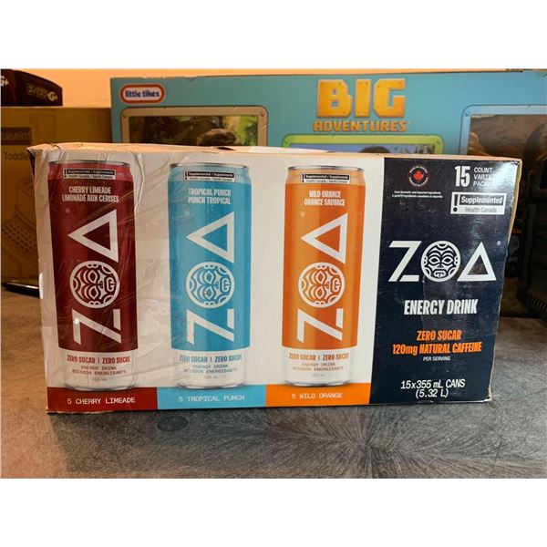 ZOA zero sugar energy drink variety pack 15x355ml