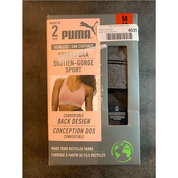 Puma womens sports bra, pack of 2, size medium