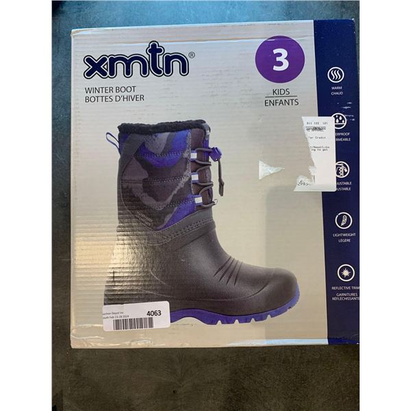 Xmtn winter boots, kids size 3