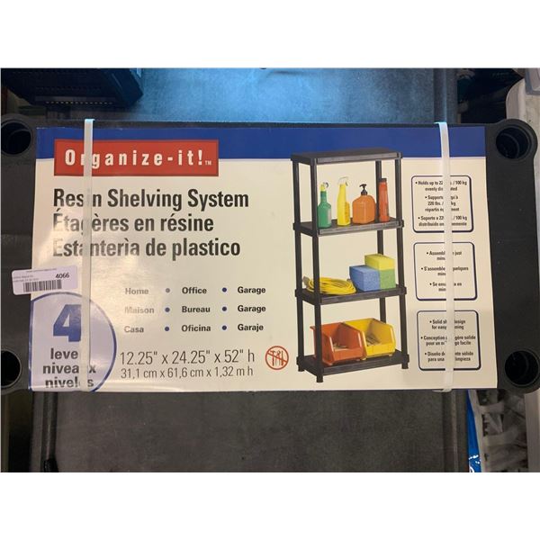 Organize - It! resin shelving system, 4 levels of shelves