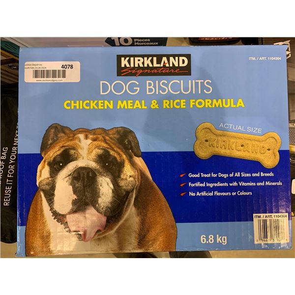 Kirkland signature dog biscuits, chicken and rice formula, 6.8 kg