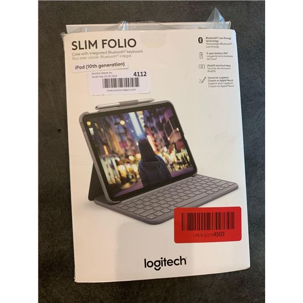 Logitech slim folio tablet case with bluetooth keyboard for 10th generation iPad