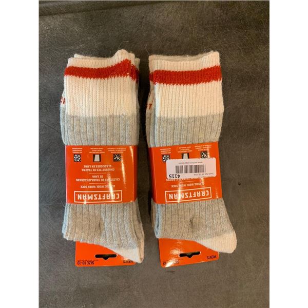 Lot of 2 packs of craftsman classic wool socks, mens size 10-13