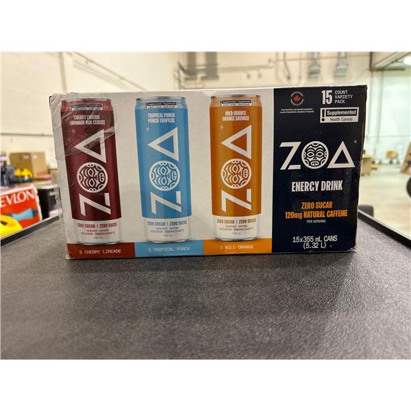 ZOA zero sugar energy drink variety pack 15x355ml