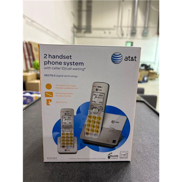 AT&T cordless home phone system, pack of 2 phones