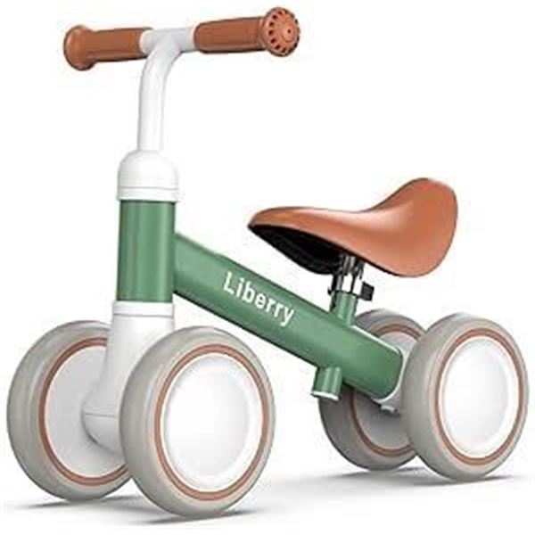 Baby balance bike, green in colour
