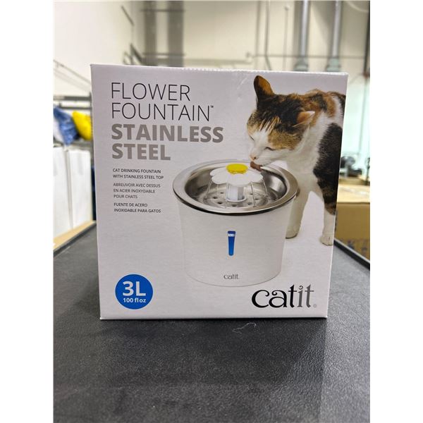 Catit stainless steel flower fountain / water fountain for cats and small pets