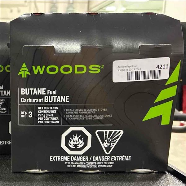 Woods butane fuel 3x227g