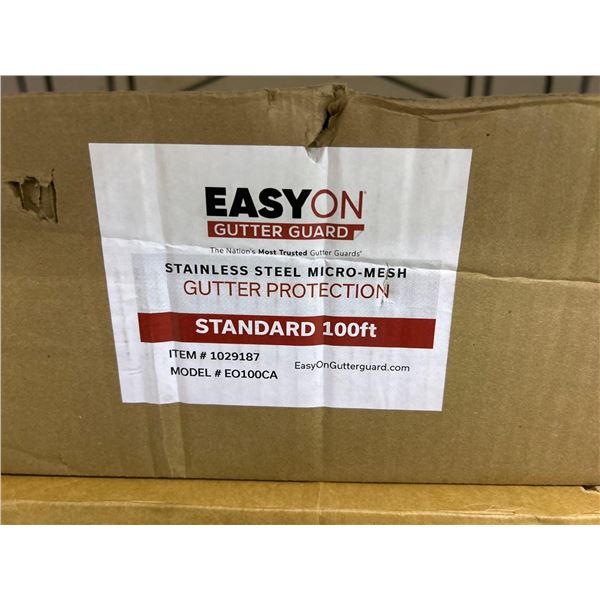 Easy on stainless steel gutter guard, 100ft in length