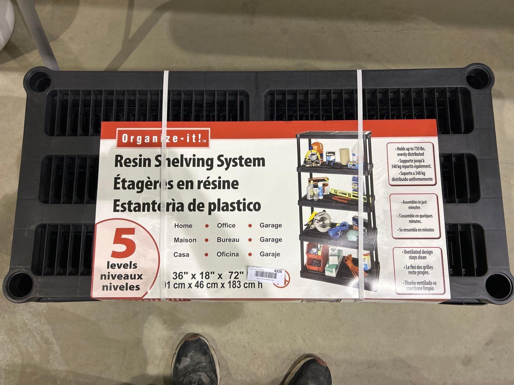Organize - It! resin shelving system, 5 levels of shelves