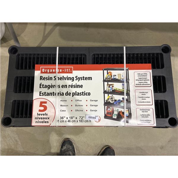 Organize - It! resin shelving system, 5 levels of shelves