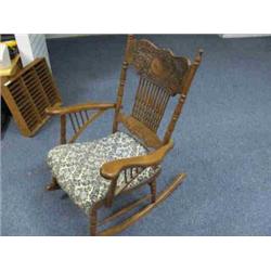 ANTIQUE PRESS BACK ROCKER