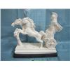 Image 2 : Roman style figurine  Gladiator in Chariot with horses marble base -- Marked " L. Toni "