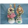 Image 10 : Set of Capodimonte Gentlemen and Lady figurines with floral baskets made in Italy