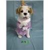 Puppy dog Resin statue with purple shirt