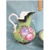 Image 5 : Ceramic decorative water pitcher unmarked and basin