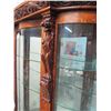 Image 10 : Victorian ornate serpentine curved front China Cabinet with Griffin's head carvings and Lions paw fe