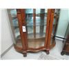 Image 14 : Victorian ornate serpentine curved front China Cabinet with Griffin's head carvings and Lions paw fe