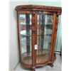 Image 2 : Victorian ornate serpentine curved front China Cabinet with Griffin's head carvings and Lions paw fe