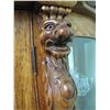 Image 34 : Victorian ornate serpentine curved front China Cabinet with Griffin's head carvings and Lions paw fe