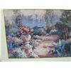 Image 2 : Framed print garden path with flowers and sailboats in background
