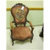 Victorian Renaissance Revival needlepoint Parlor Armchair Circa late 1800s