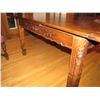 Image 8 : Wood Draw Leaf Table with pull out extention leaves -- Beautifully carved support rails and legs