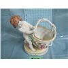 Image 1 : Dresden Hand painted figurine of boy with basket