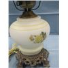 Image 3 : electric table lamp cast base yellow roses