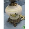 Image 8 : electric table lamp cast base yellow roses